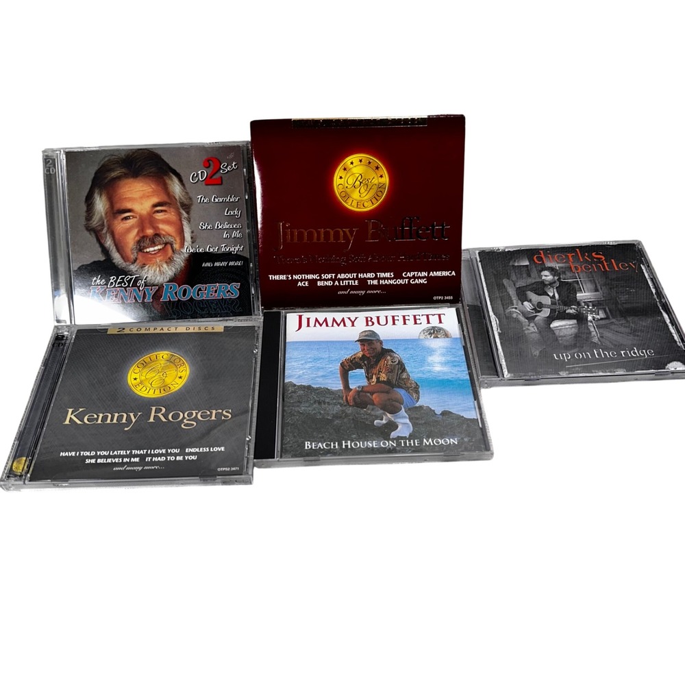 Jimmy Buffett Kenny Rogers Dierks Bentley CD Bundle 5 Albums Country Folk Rock
